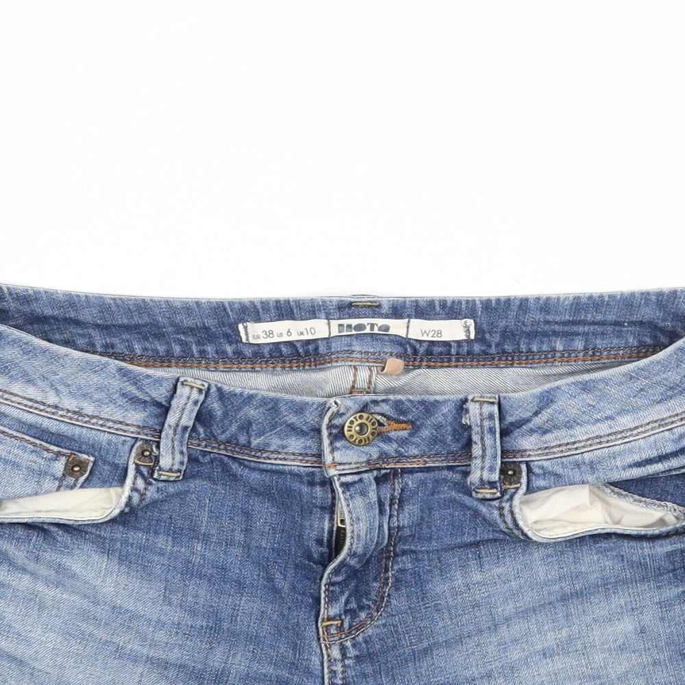Topshop Womens Blue  Denim Cut-Off Shorts Size 10