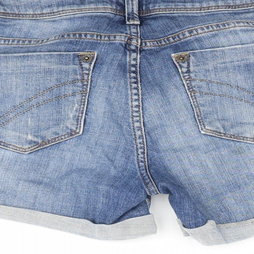 Topshop Womens Blue  Denim Cut-Off Shorts Size 10