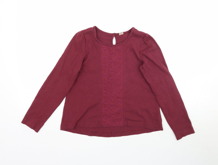 TU Girls Red Basic T-Shirt Size 8 Years - Lace detail