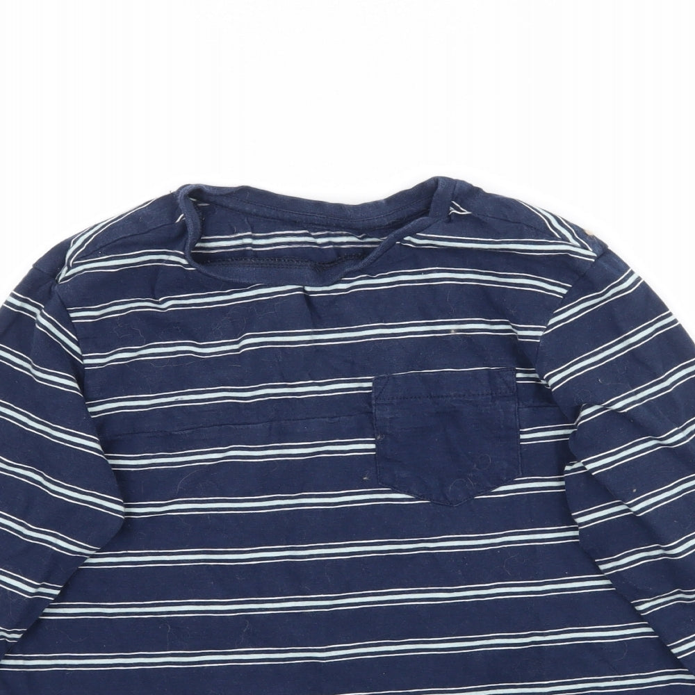 George Boys Blue Striped   Pyjama Top Size 9-10 Years