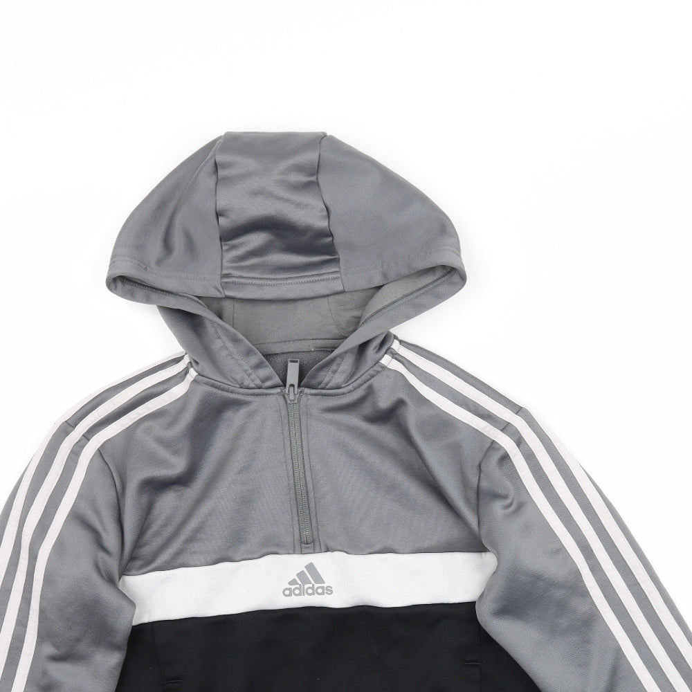 adidas Boys Grey   Pullover Hoodie Size L