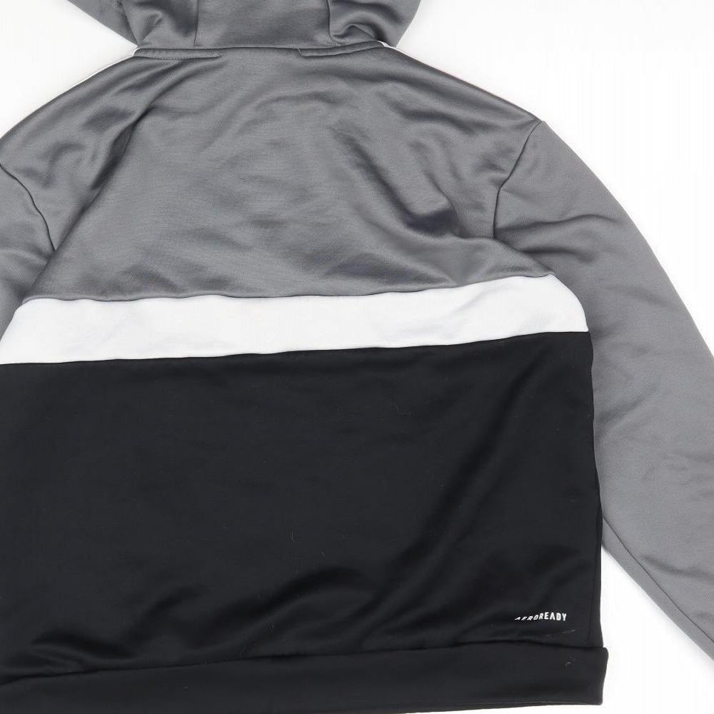 adidas Boys Grey   Pullover Hoodie Size L