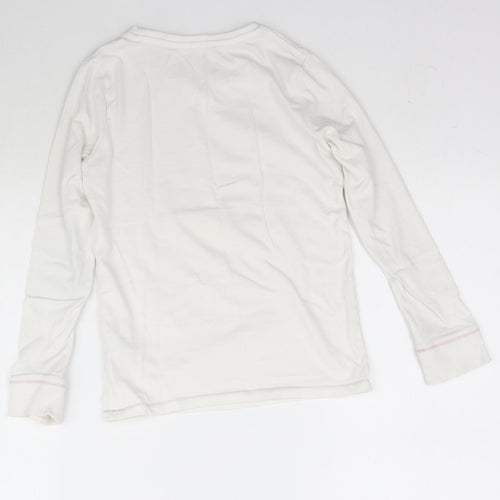 F&F Girls White   Top Pyjama Top Size 7-8 Years  - Oh Deer so so sleepy