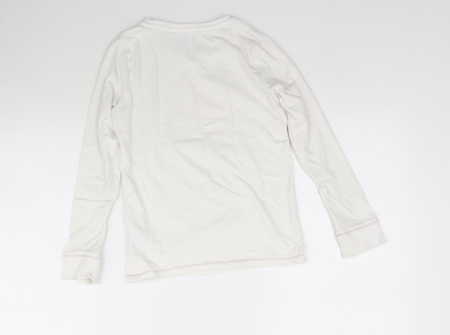 F&F Girls White   Top Pyjama Top Size 7-8 Years  - Oh Deer so so sleepy