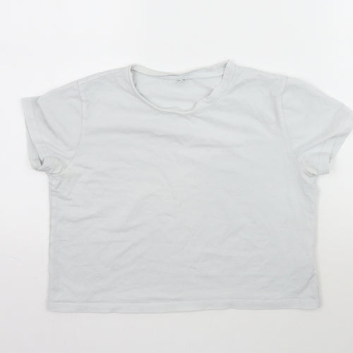 SheIn Womens Grey   Cropped T-Shirt Size S  - Light Grey / Blue