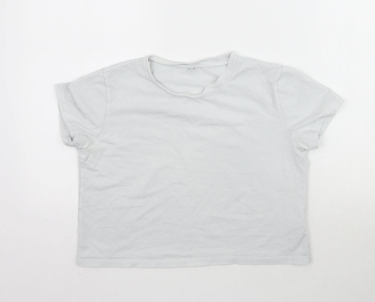 SheIn Womens Grey   Cropped T-Shirt Size S  - Light Grey / Blue