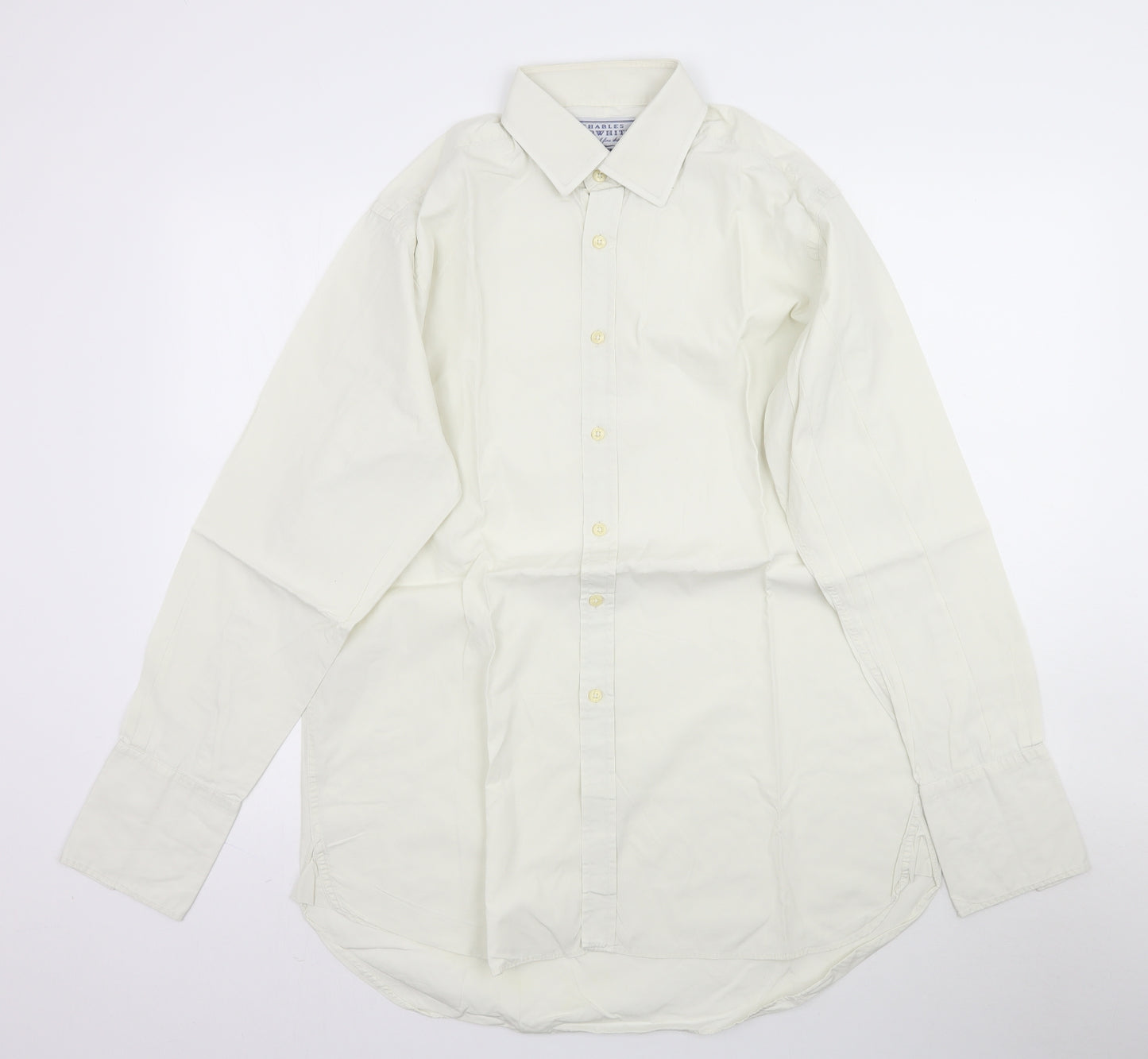 Charles Tyrwhitt Mens Ivory    Dress Shirt Size 16