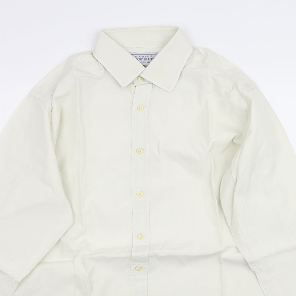 Charles Tyrwhitt Mens Ivory    Dress Shirt Size 16
