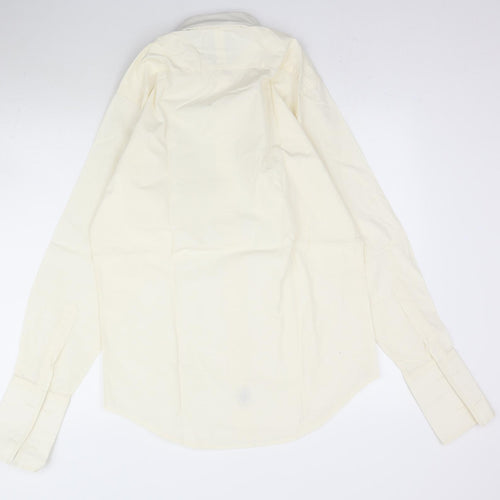 Harvie and Hudson Mens Ivory    Dress Shirt Size 16  - Cream / Pale yellow