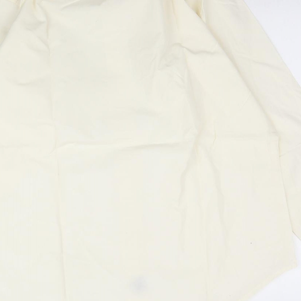 Harvie and Hudson Mens Ivory    Dress Shirt Size 16  - Cream / Pale yellow