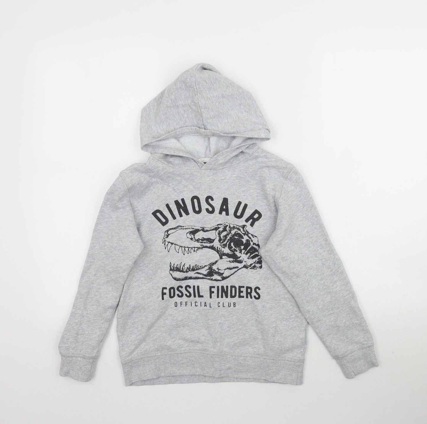 H&M Boys Grey   Pullover Hoodie Size 9-10 Years  - Dinosaur Fossil Finders