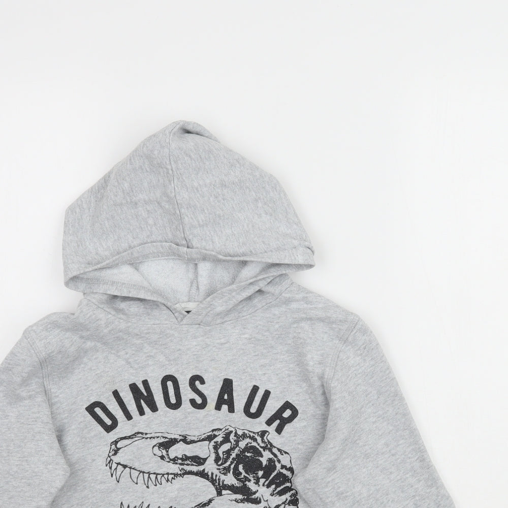 H&M Boys Grey   Pullover Hoodie Size 9-10 Years  - Dinosaur Fossil Finders