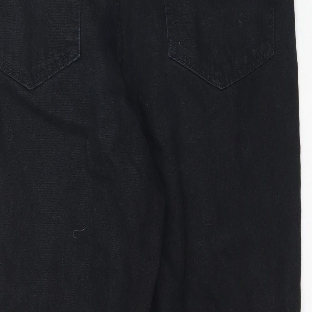 Bershka Womens Black  Denim Mom Jeans Size 12 L26 in - Raw hem