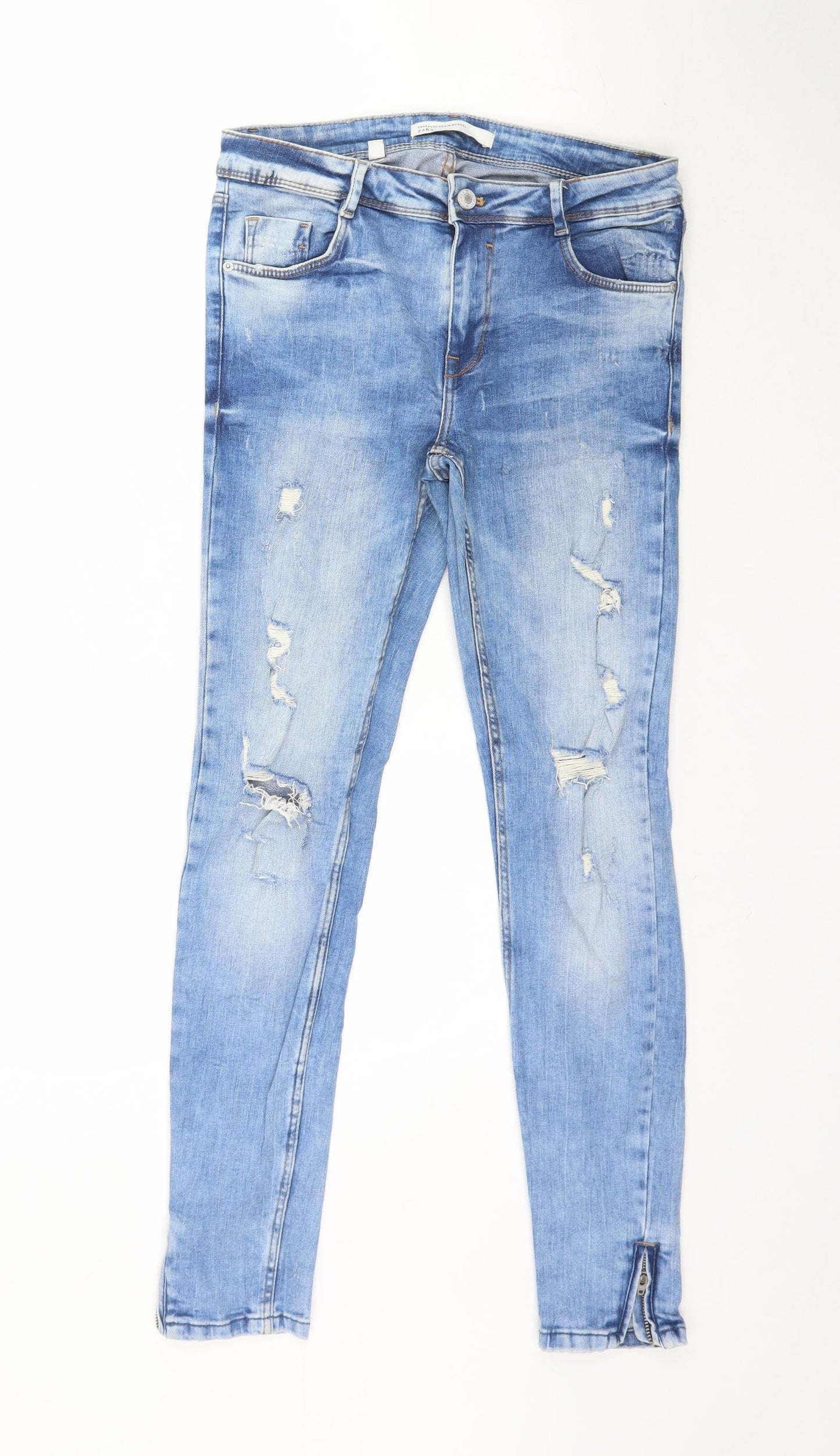 Zara Womens Blue  Denim Skinny Jeans Size 10 L29 in