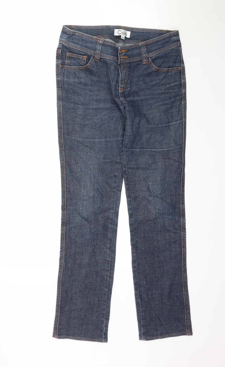 C Denim Womens Blue Denim Straight Jeans Size 8 L31 in