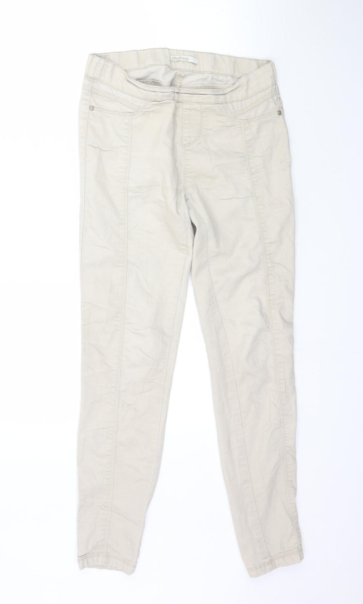 Stradivarius Womens Beige Denim Jegging Jeans Size 6 L29 in
