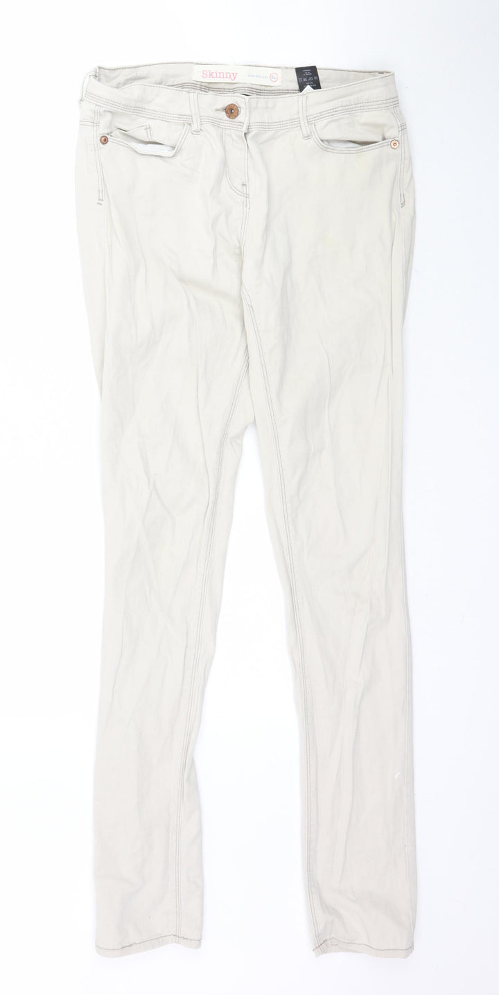 NEXT Womens Beige Denim Skinny Jeans Size M L34 in