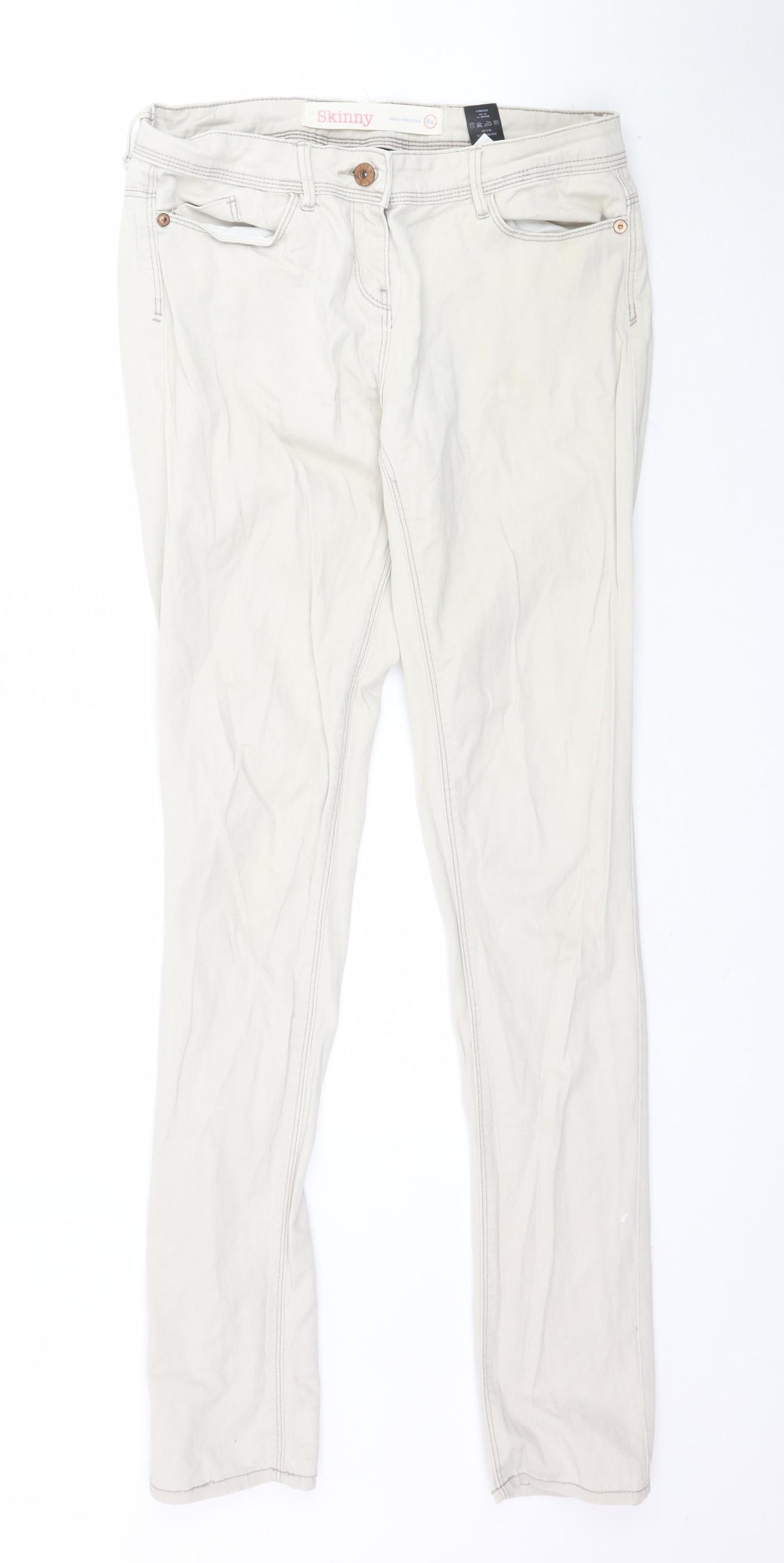 NEXT Womens Beige  Denim Skinny Jeans Size M L34 in