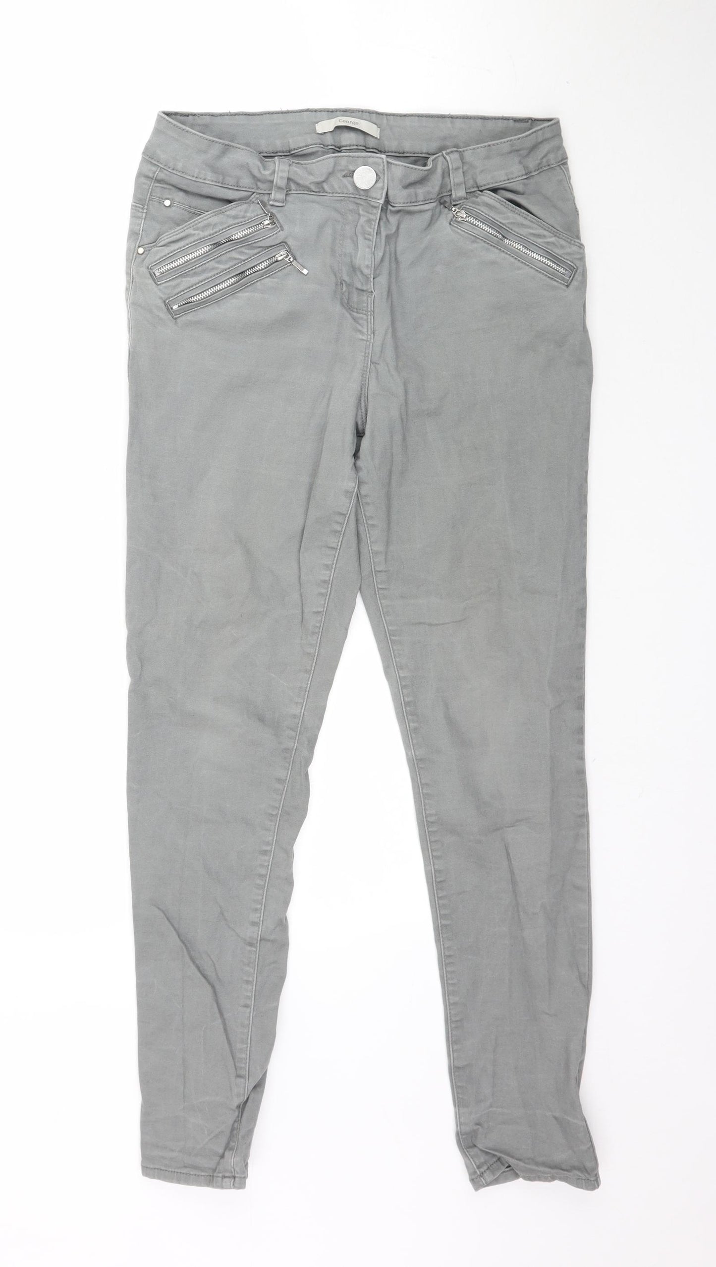George Womens Grey  Denim Skinny Jeans Size 12 L28 in