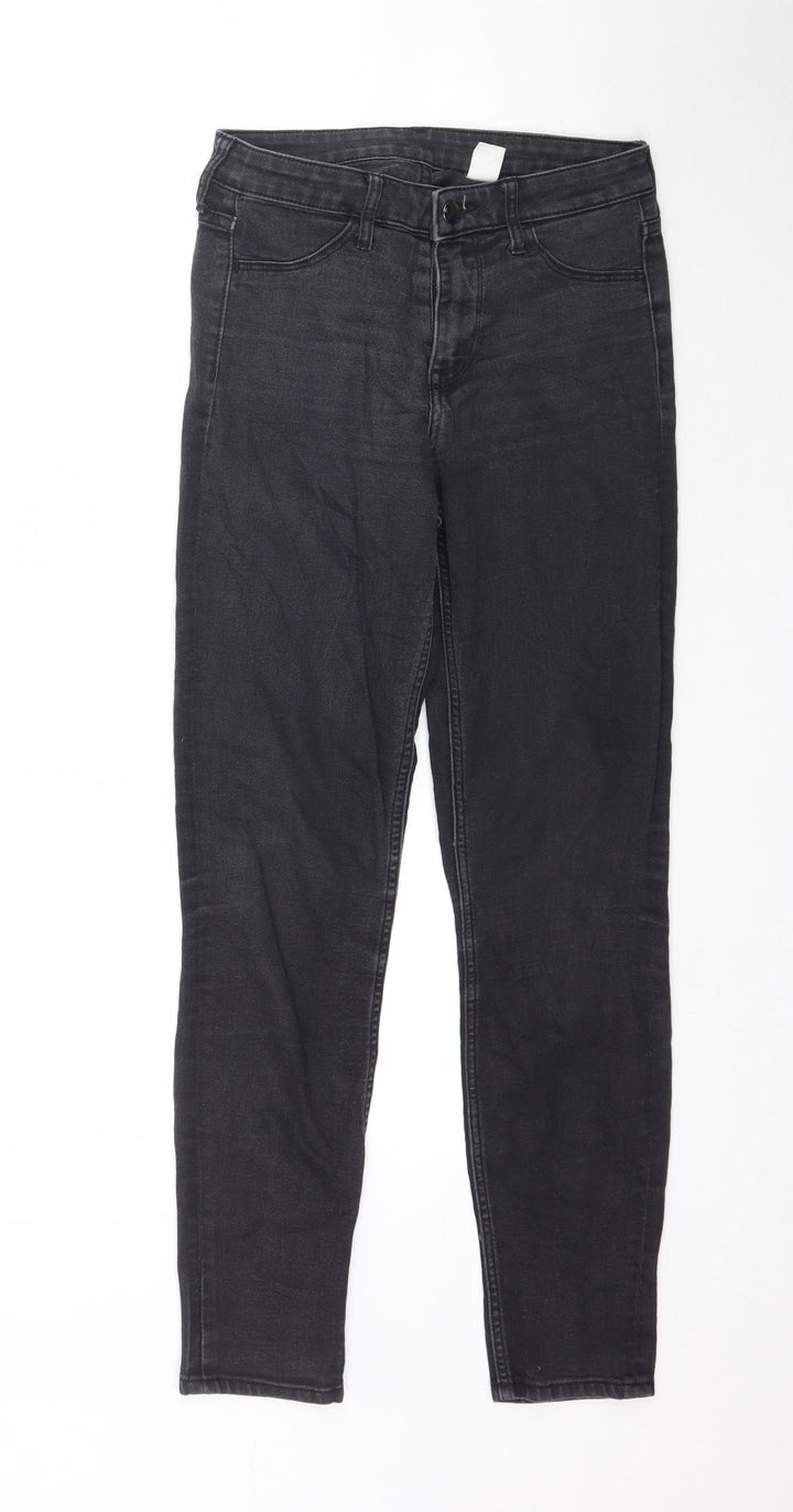 Preworn Womens Black  Denim Skinny Jeans Size 26 in L28 in