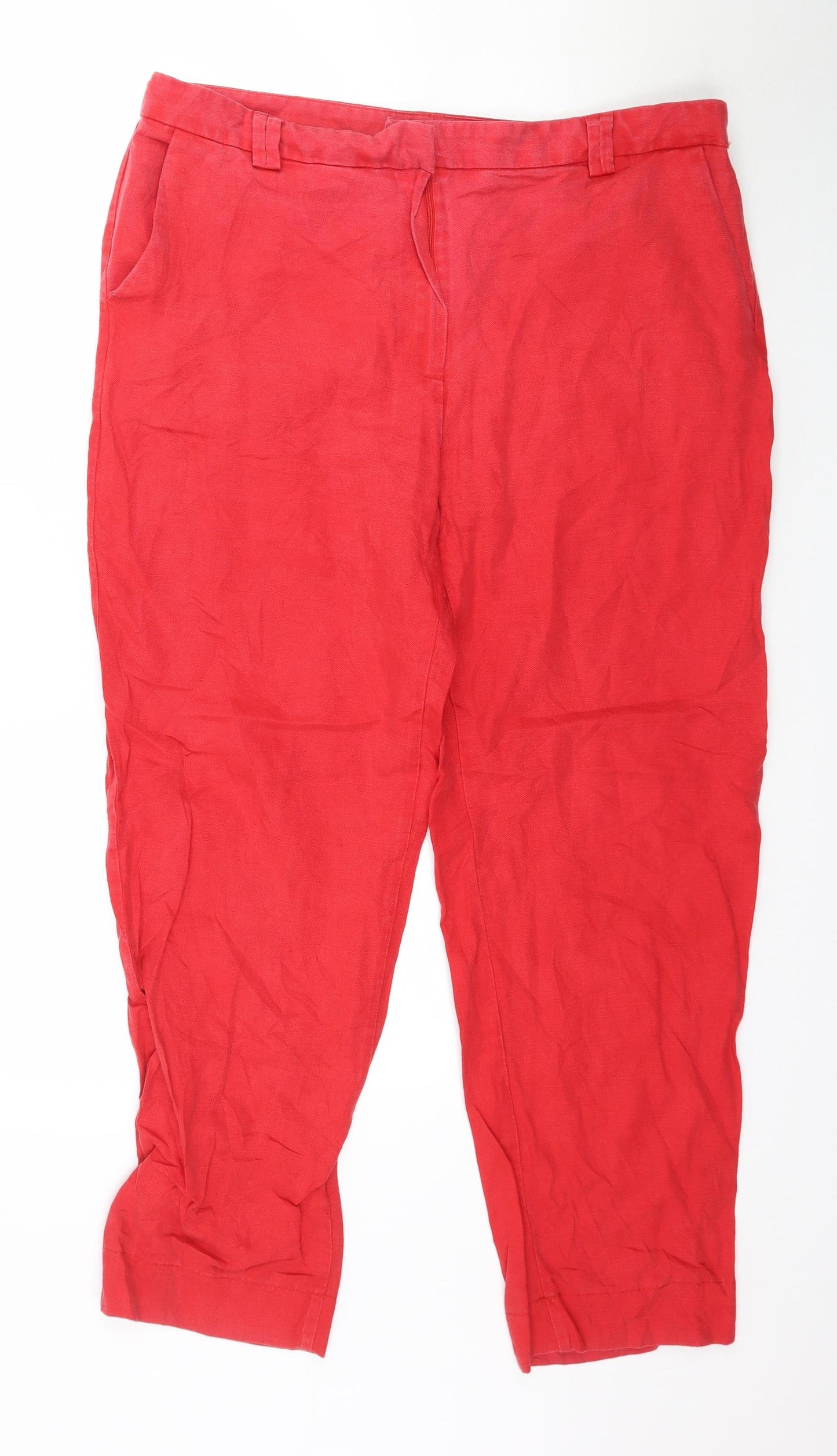 Marks and Spencer Womens Red   Trousers  Size 16 L30 in