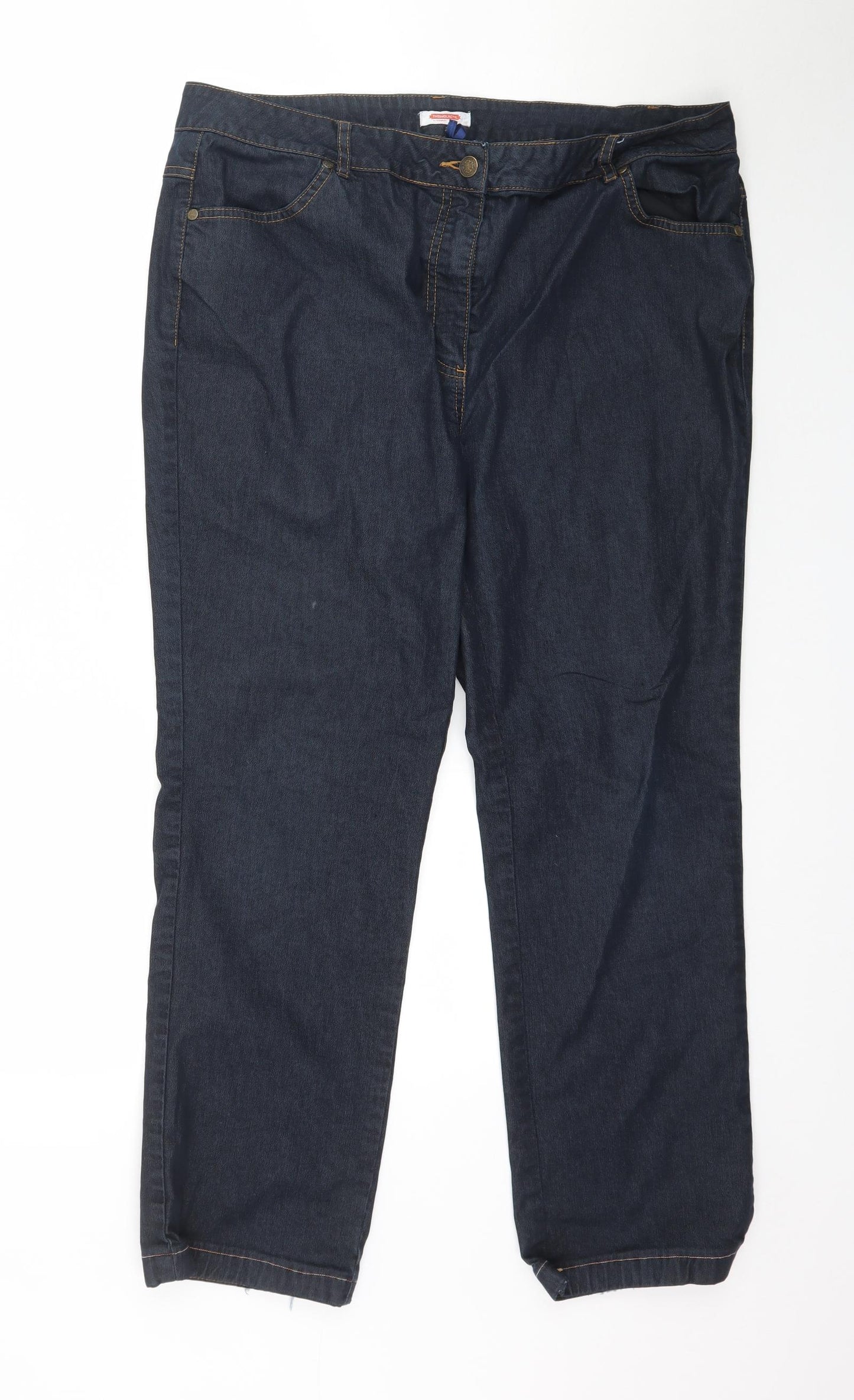 THERMOLACTYL Womens Blue  Denim Straight Jeans Size 20 L28 in