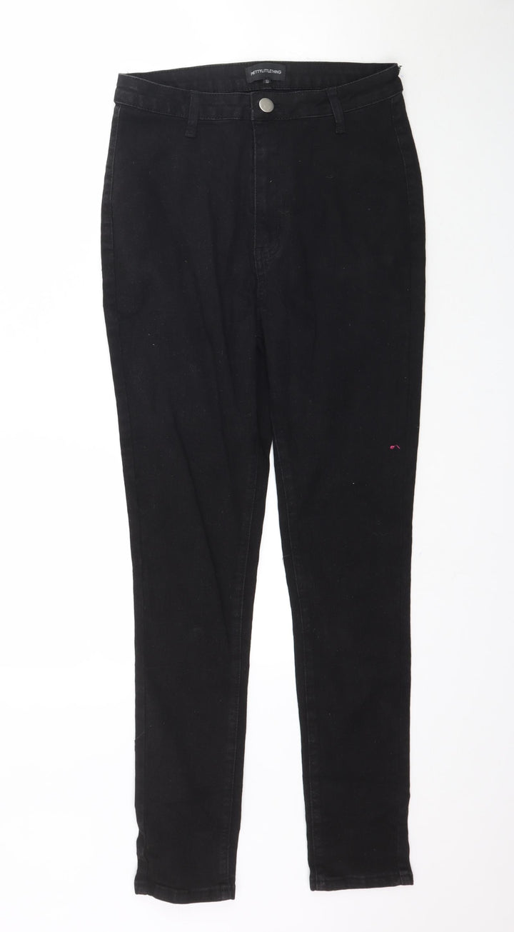 PRETTYLITTLETHING Womens Black Denim Skinny Jeans Size 10 L30 in