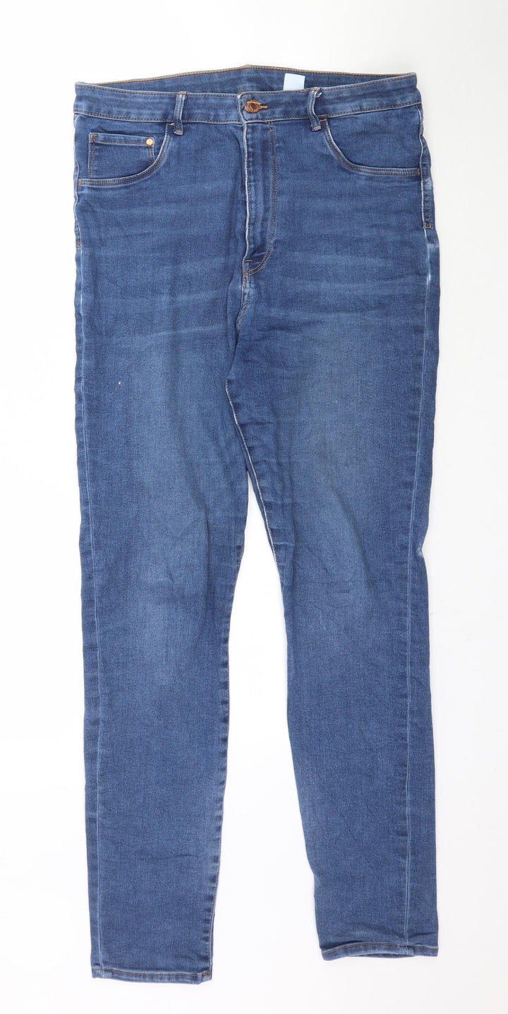 & Denim Womens Blue Denim Skinny Jeans Size 33 in L30 in