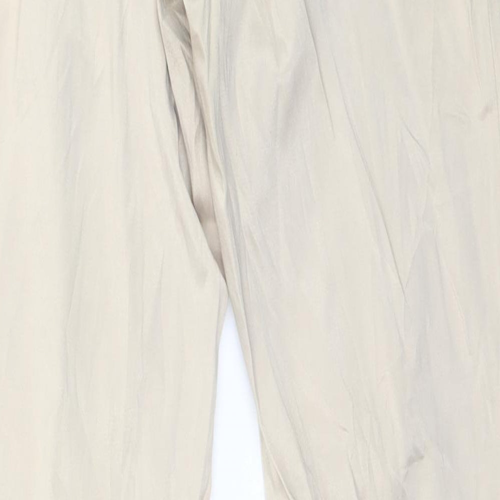 Preworn Womens Beige  Satin Trousers  Size XS L27 in - Shiny Satin Feel