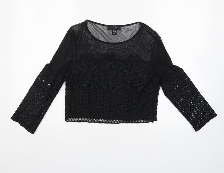 New Look Womens Black Basic Blouse Size 8