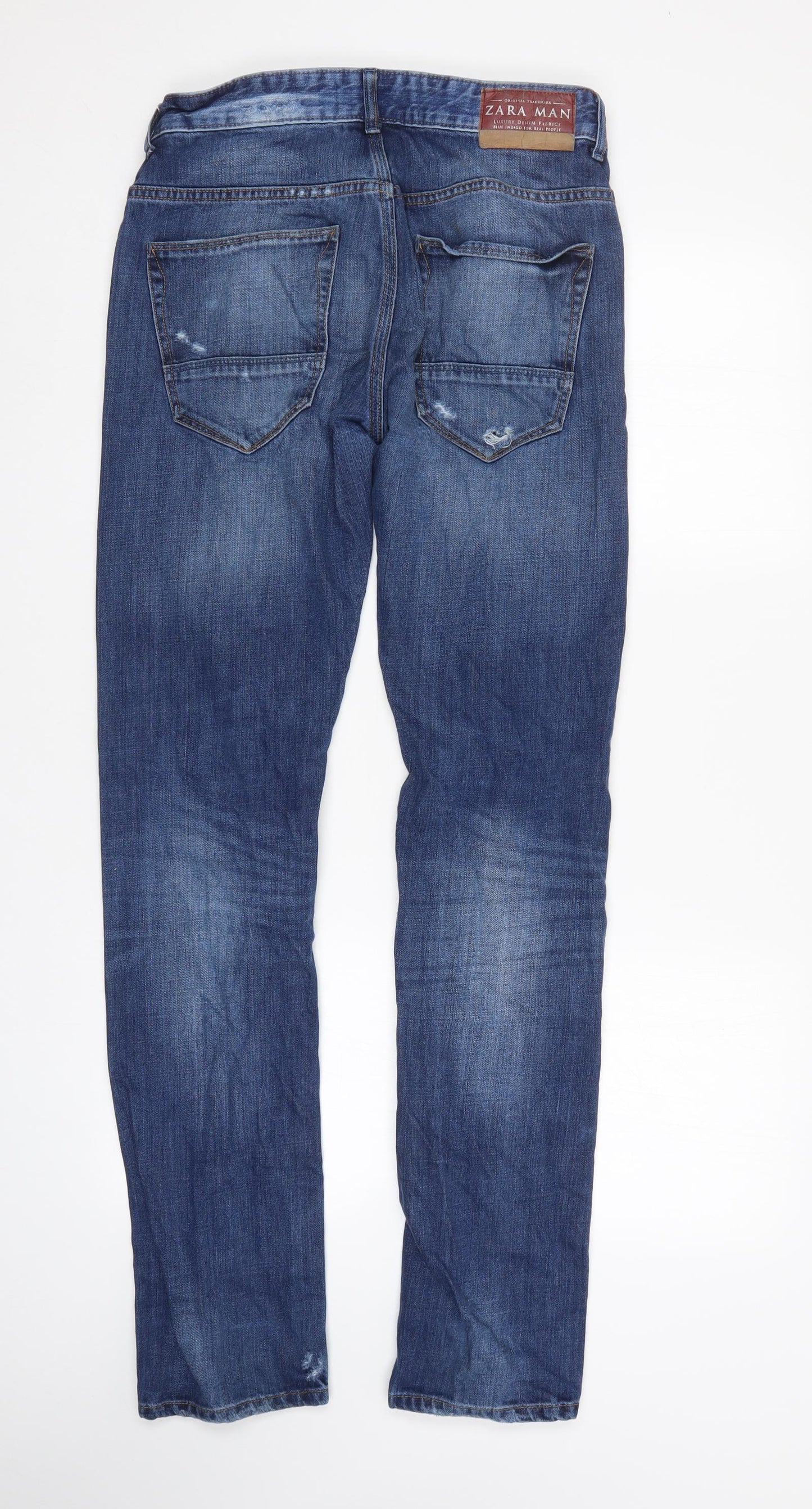 Zara Man Mens Blue  Denim Straight Jeans Size 30 L32 in