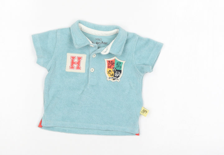 M&S Baby Blue   Basic Polo Size 0-3 Months  - HARRY POTTER