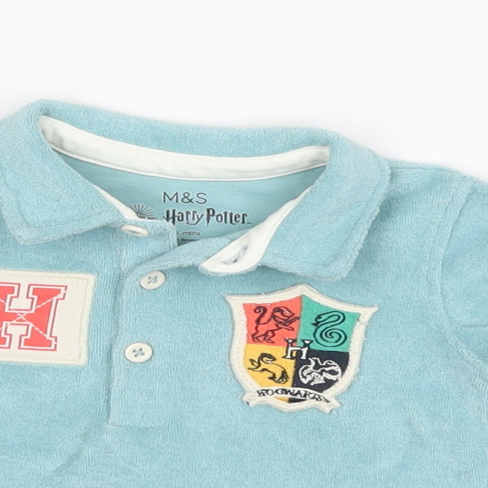 M&S Baby Blue   Basic Polo Size 0-3 Months  - HARRY POTTER