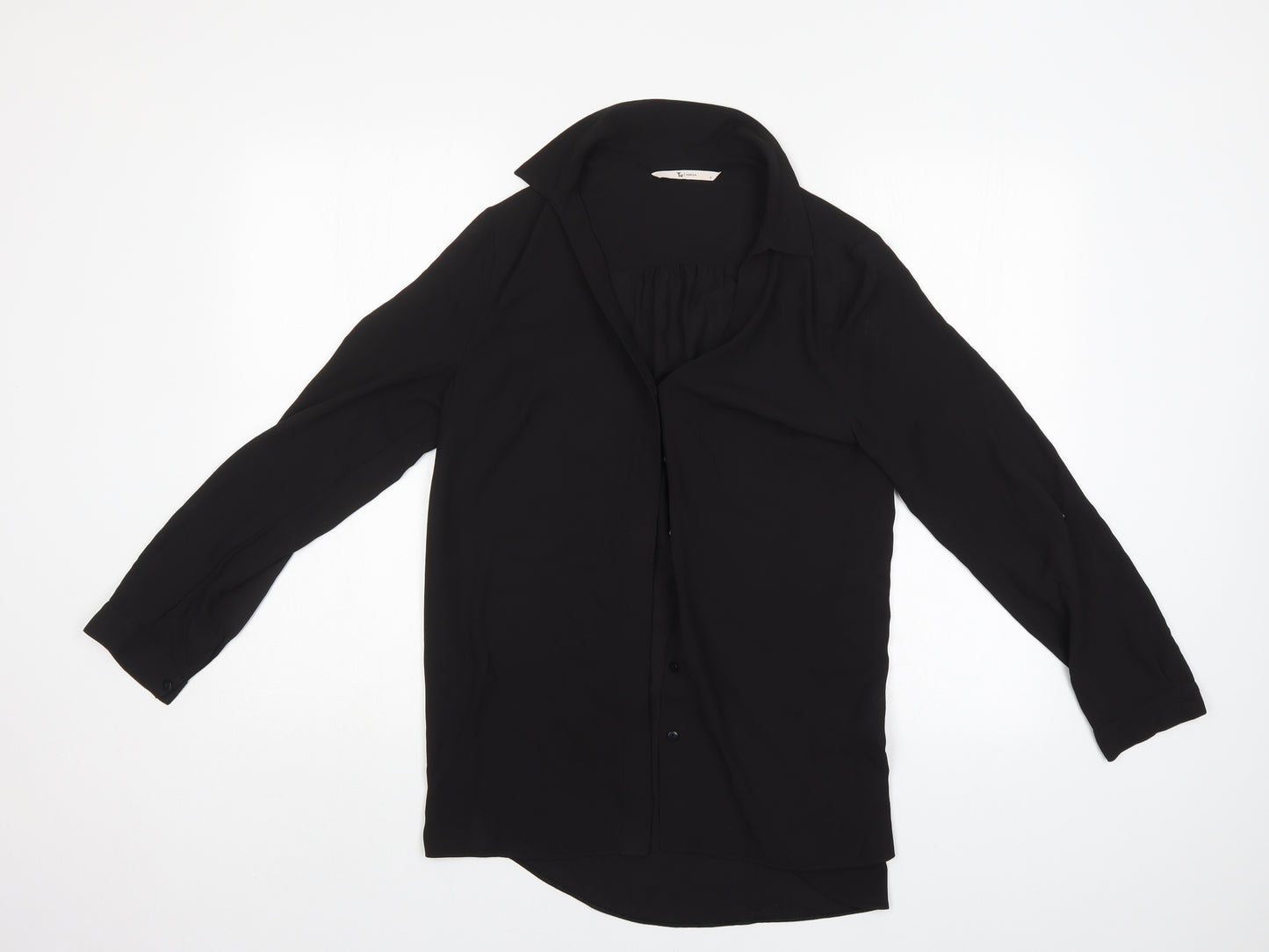 TU Womens Black   Basic Button-Up Size 8