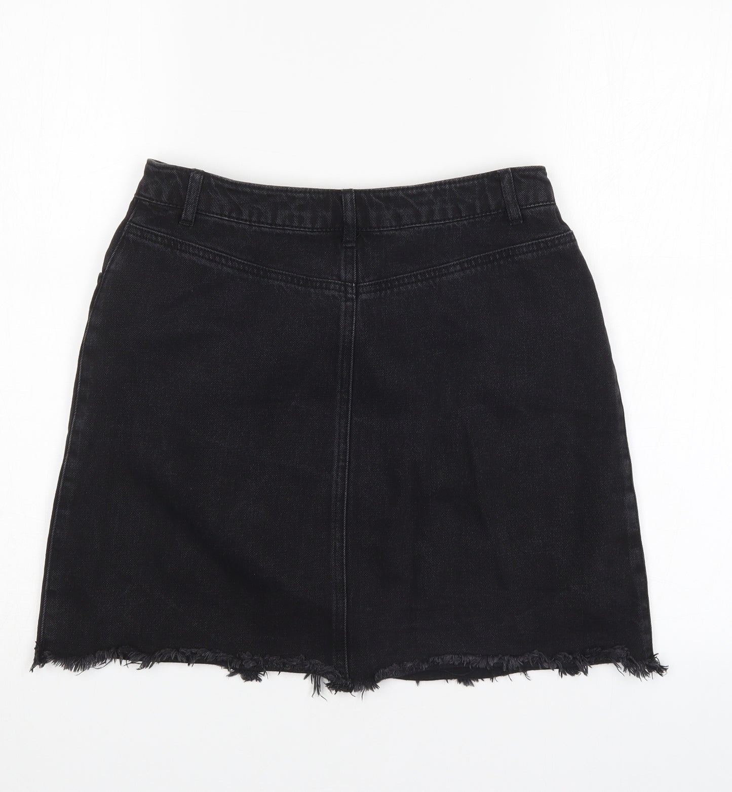 Missguided Womens Black  Denim Mini Skirt Size 10