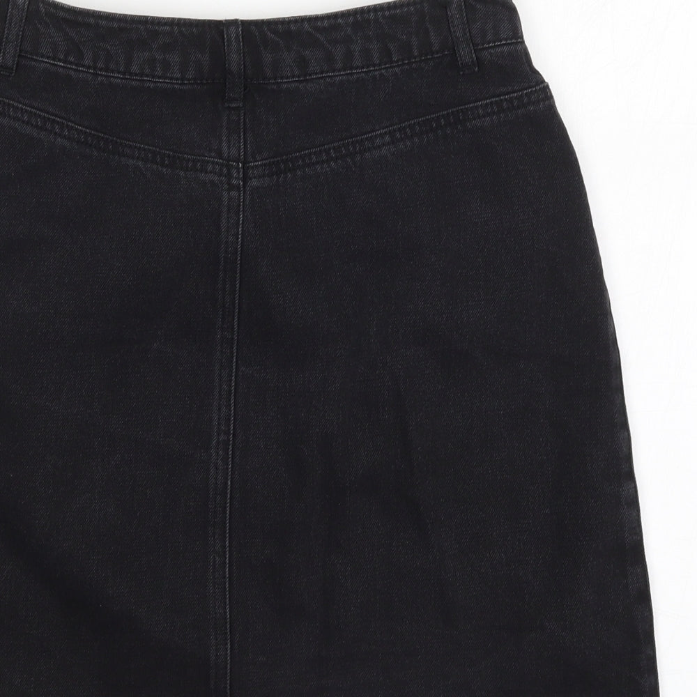 Missguided Womens Black  Denim Mini Skirt Size 10