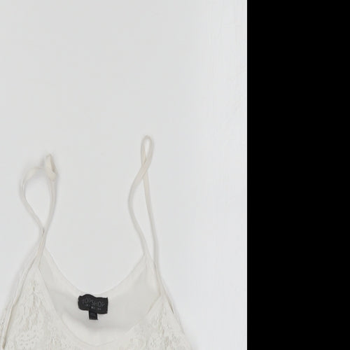 Top Shop Womens White Floral  Basic Blouse Size 6