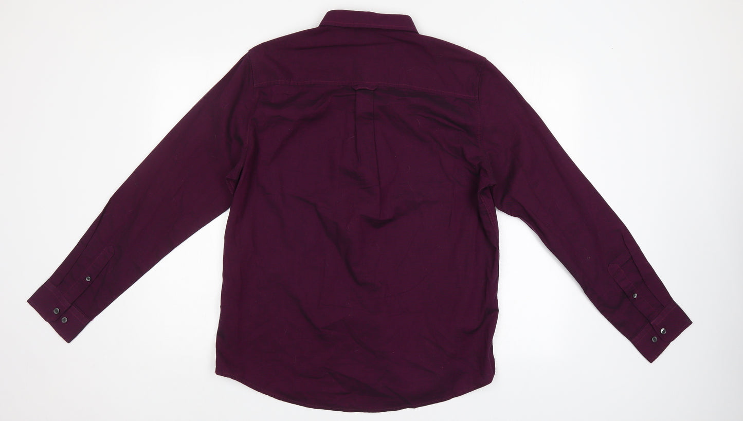 Burton Mens Purple    Button-Up Size L