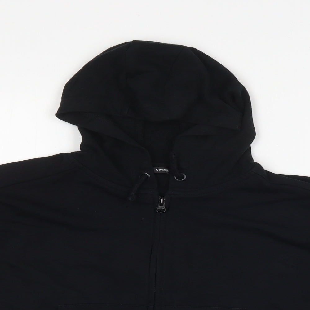 George Girls Black   Full Zip Hoodie Size 11-12 Years