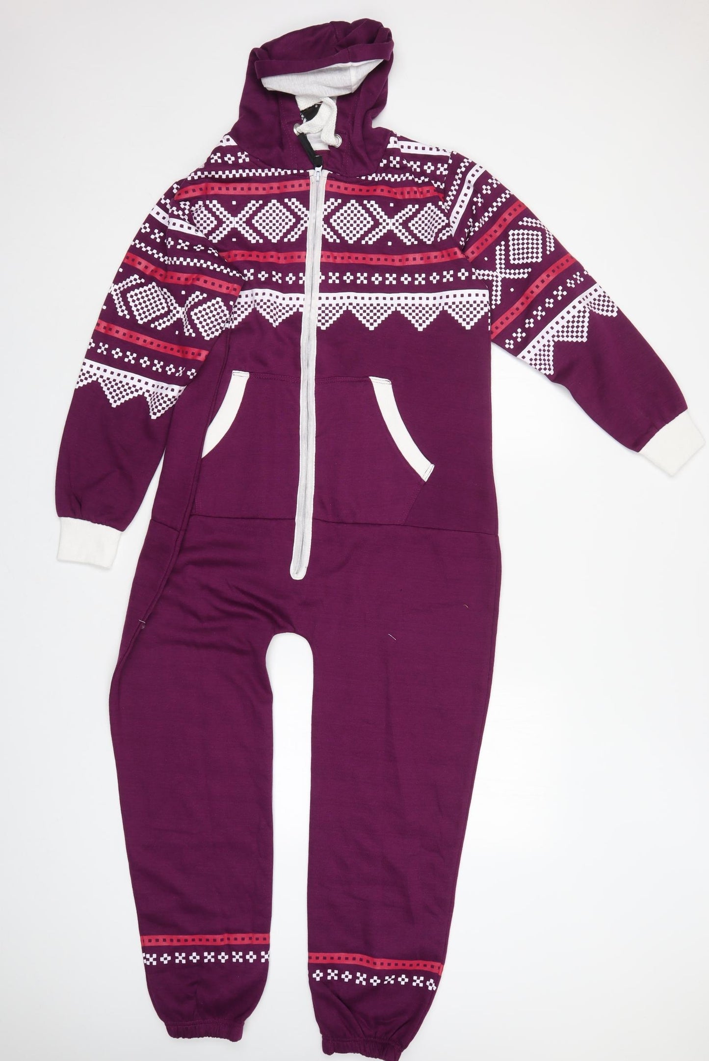 MALAIKA Womens Purple Geometric   One Piece Size L
