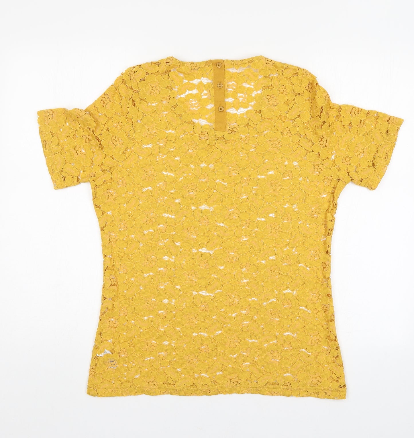 George Womens Gold Floral  Basic Blouse Size 12