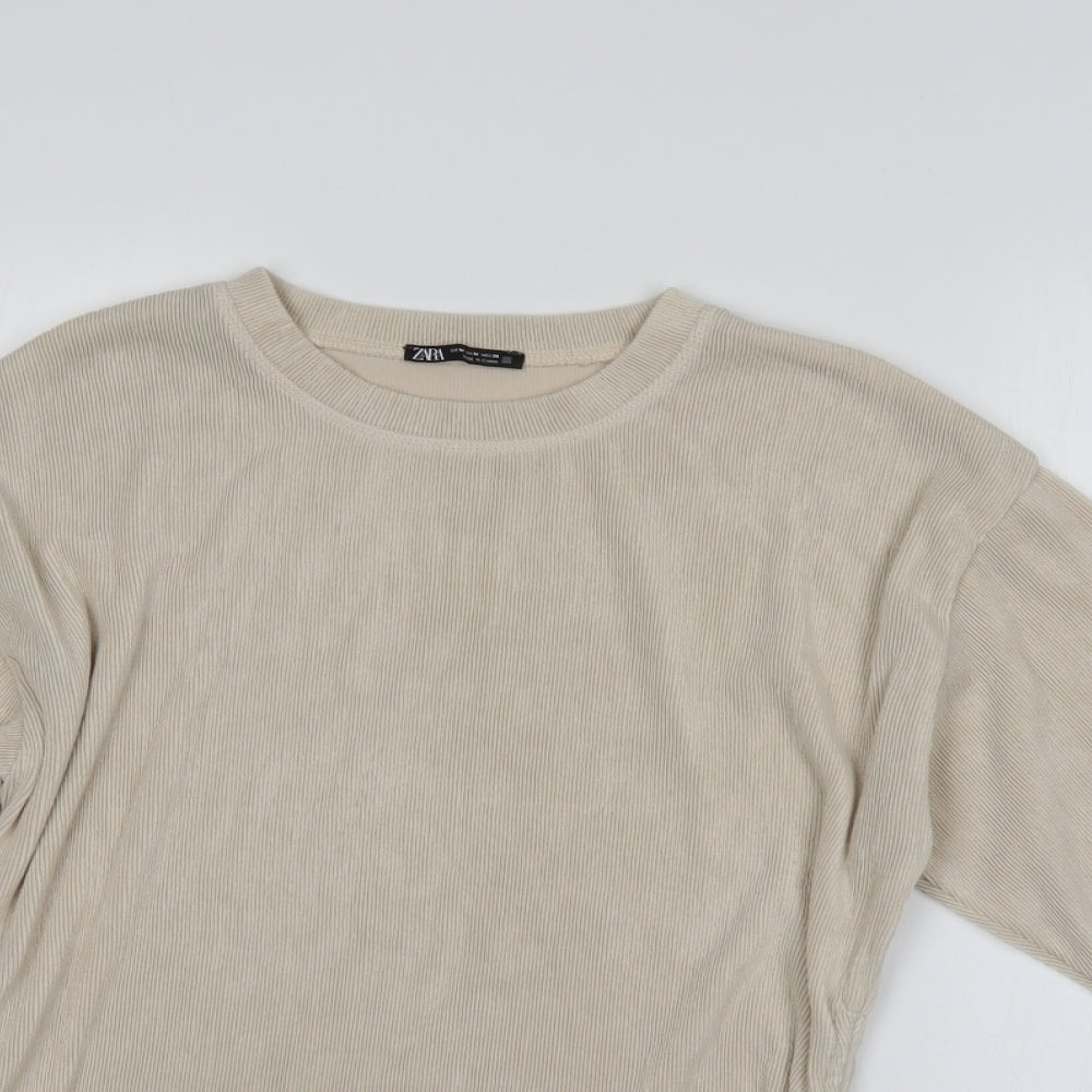 Zara Womens Ivory   Pullover Jumper Size M