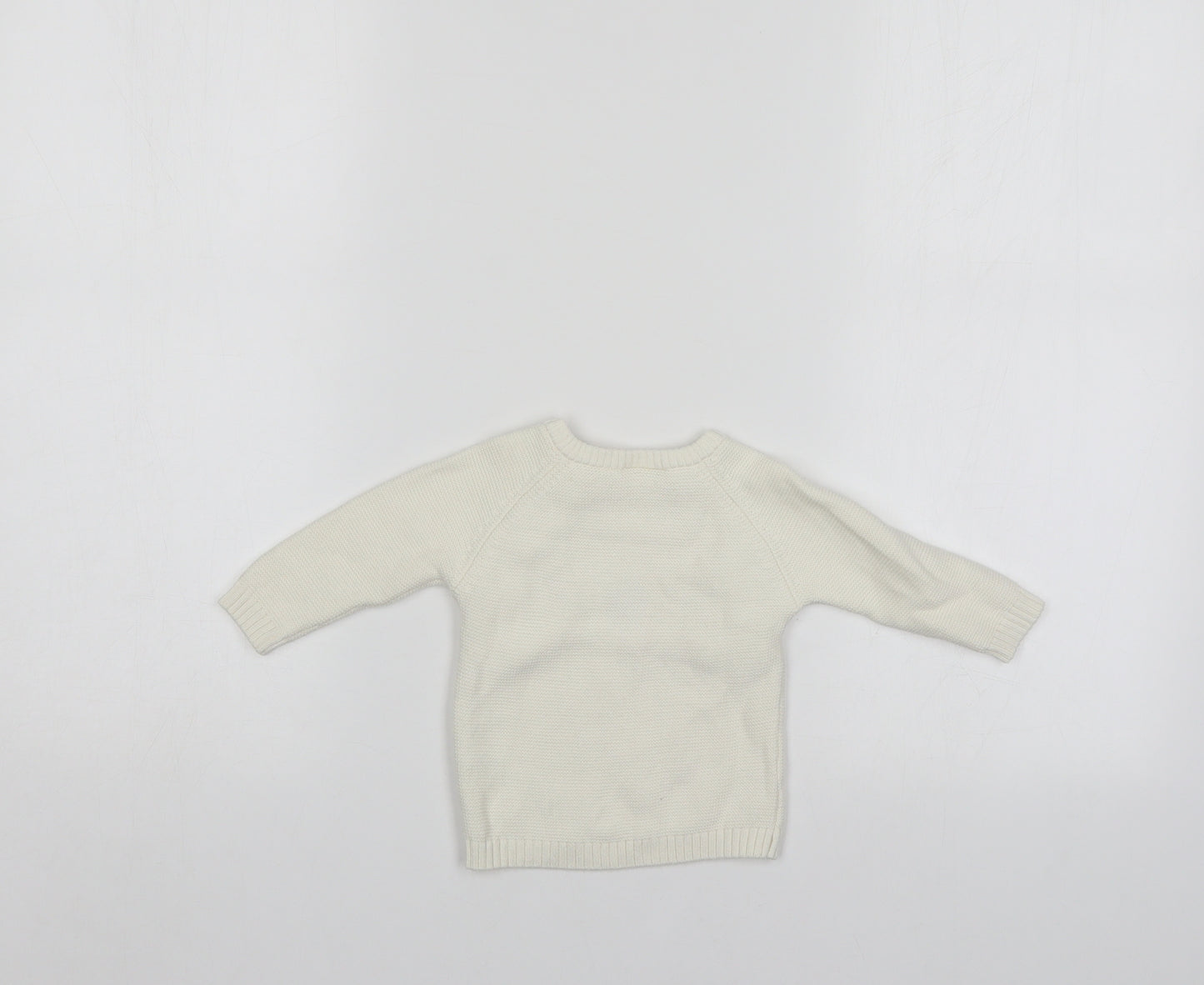 Fred & Flo Baby White   Pullover Jumper Size 0-3 Months