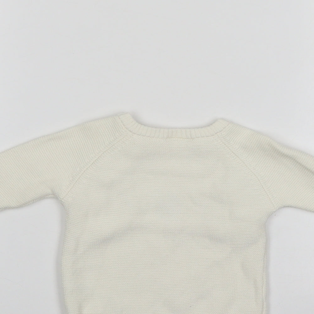 Fred & Flo Baby White   Pullover Jumper Size 0-3 Months
