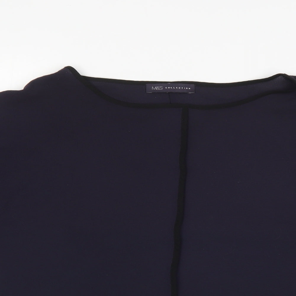 M&S Womens Blue   Basic Blouse Size 14