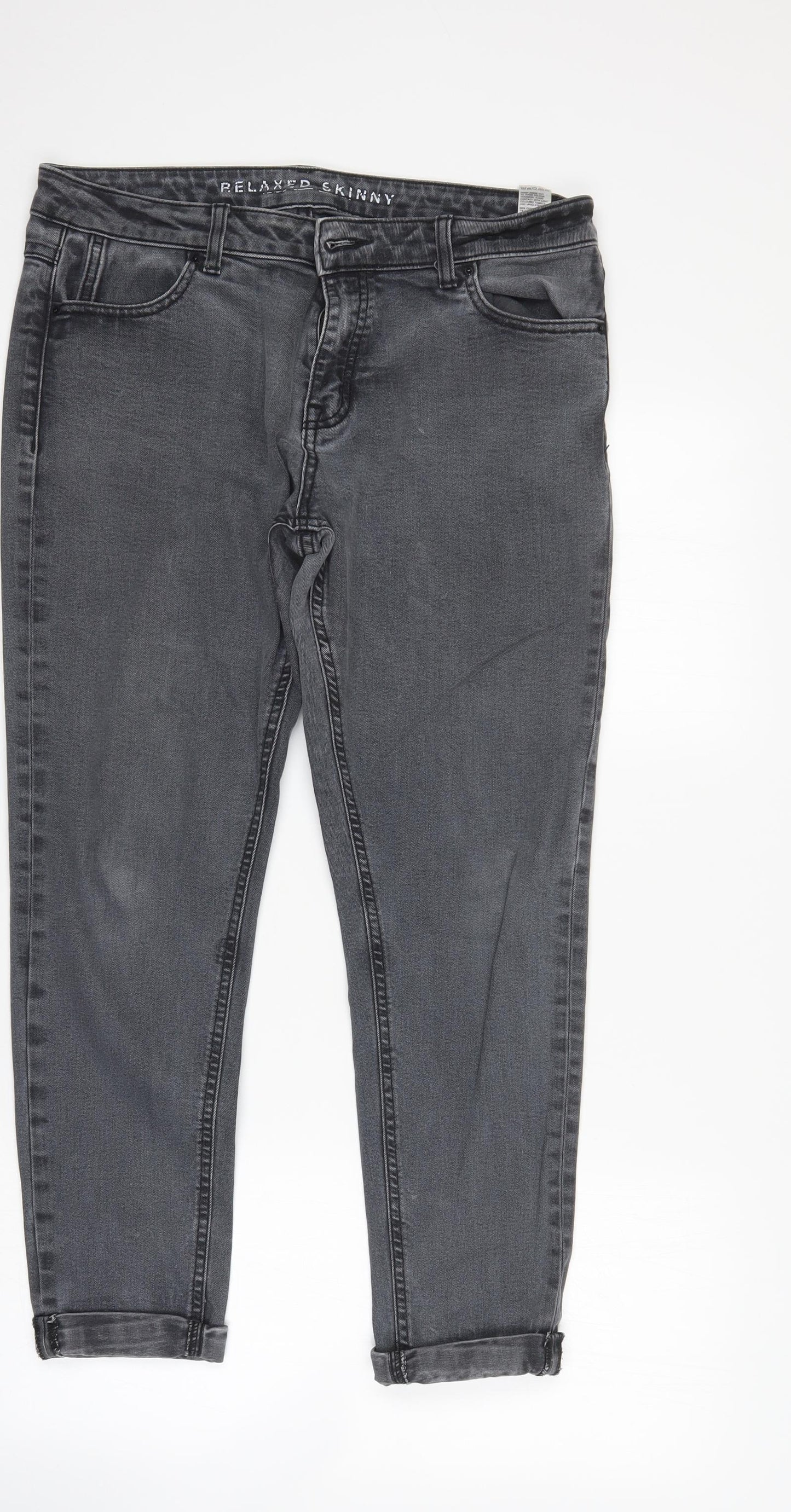 M&S Womens Grey  Denim Skinny Jeans Size 14 L27 in