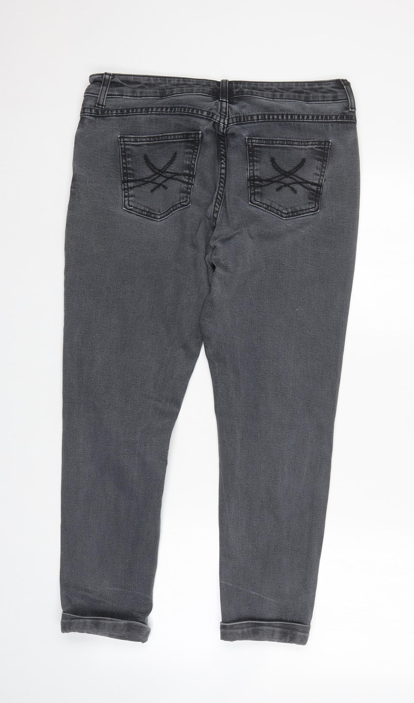 M&S Womens Grey  Denim Skinny Jeans Size 14 L27 in