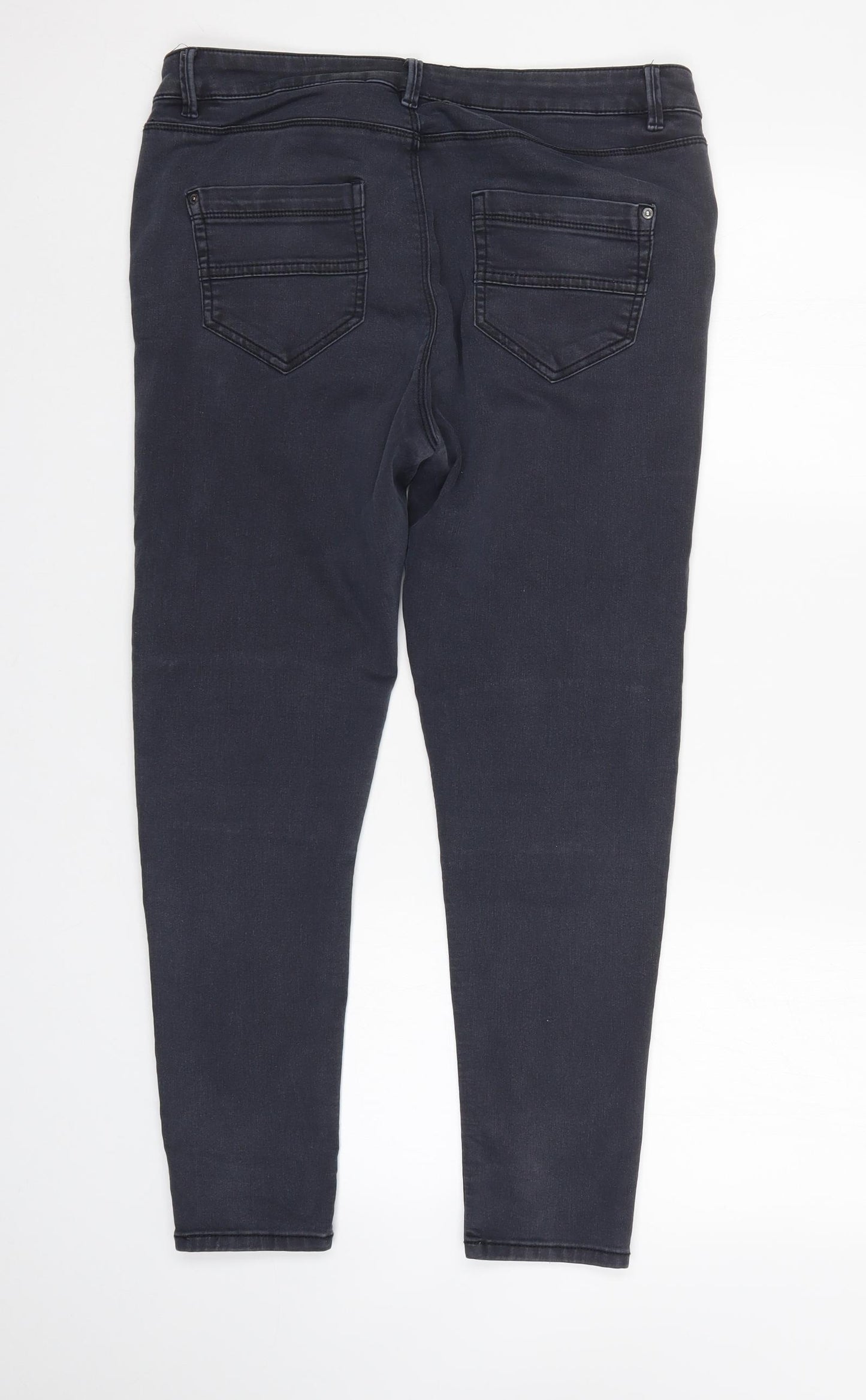 NEXT Womens Grey  Denim Tapered Jeans Size 14 L28 in