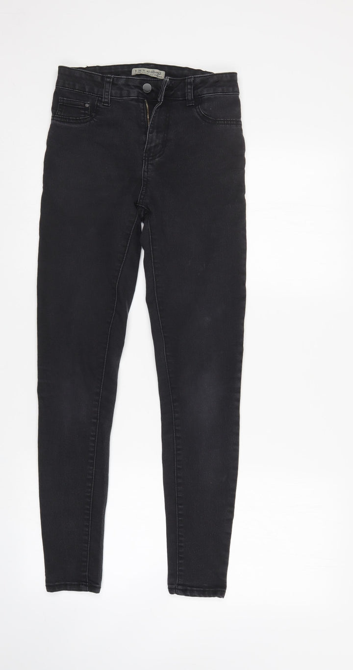 Denim & Co. Womens Black Denim Tapered Jeans Size 8 L28 in