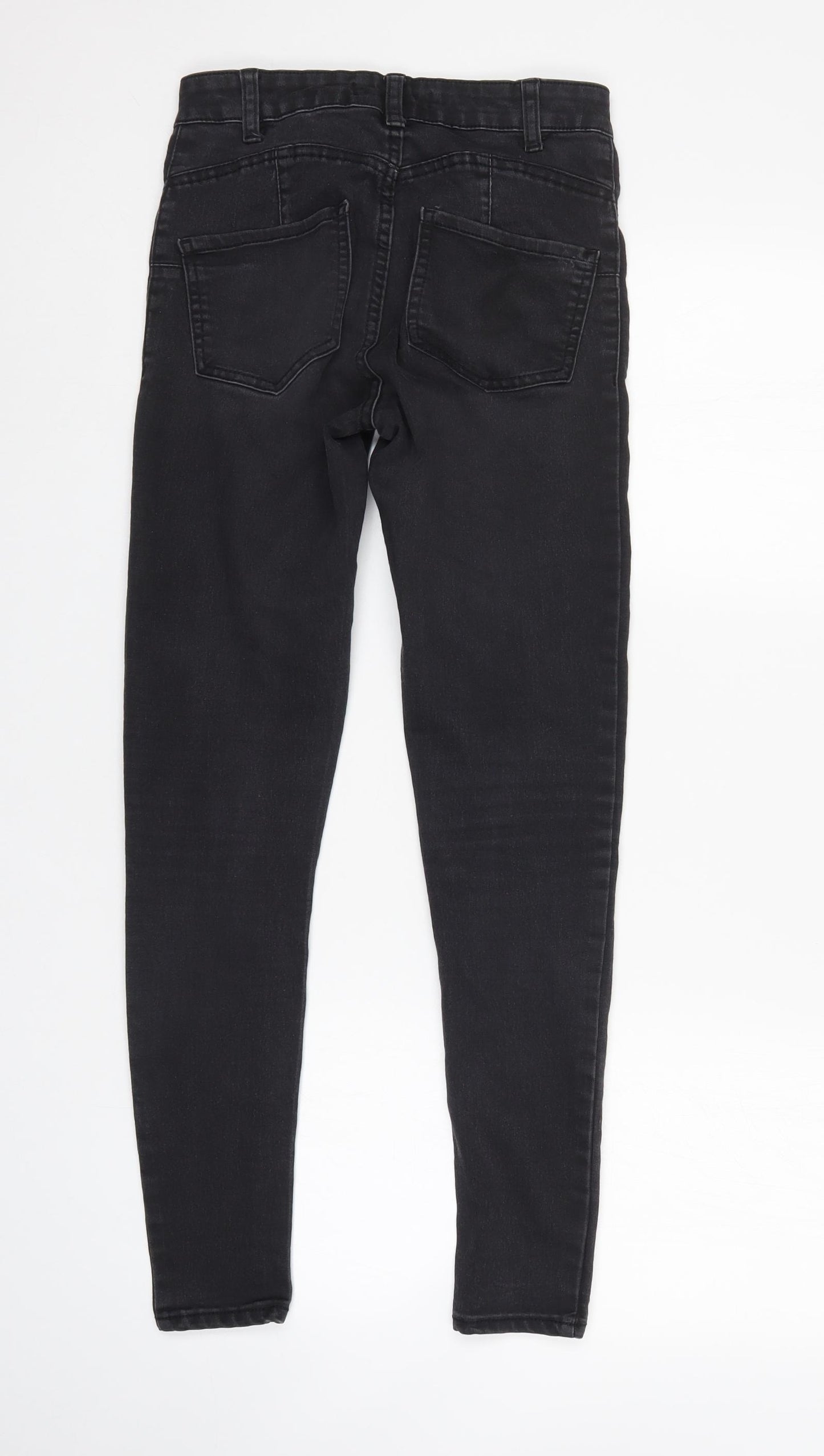 Denim & Co. Womens Black  Denim Tapered Jeans Size 8 L28 in
